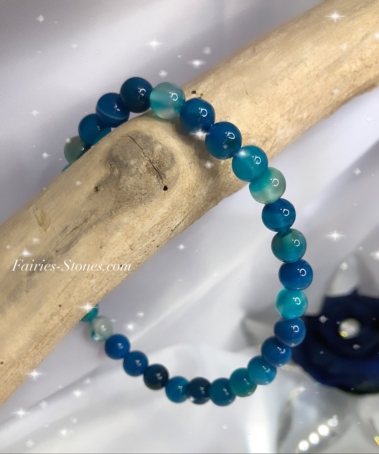 Bracelet en Agate Bleue – La Rassurante.