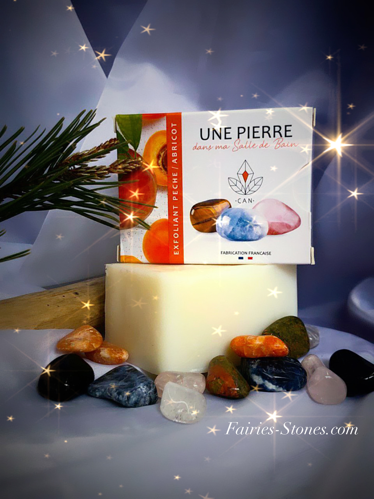 Savon EXFOLIANT une Pierre – Pêche/Abricot.