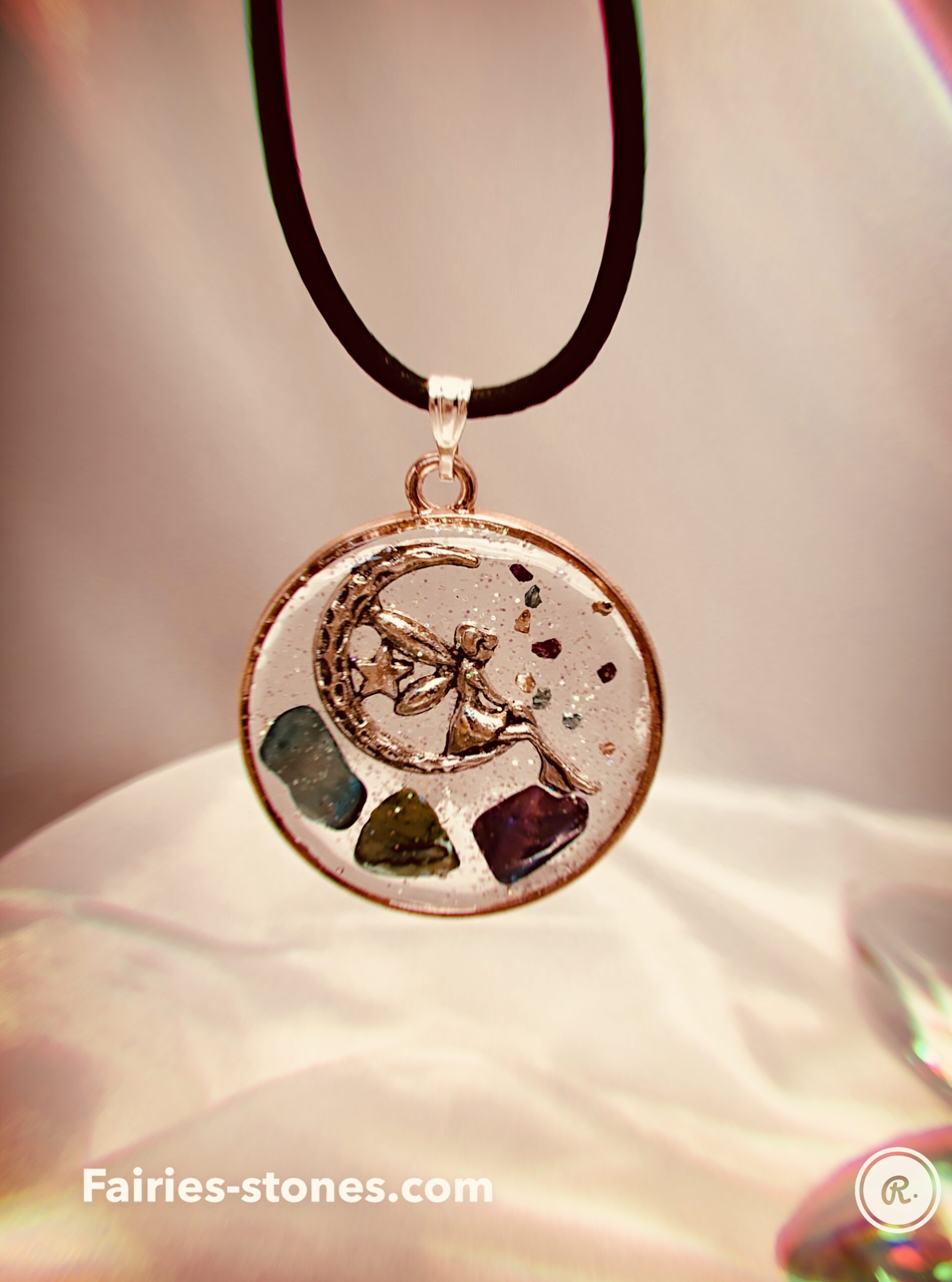 Collier Fairies-Stones : La fée Or rose !