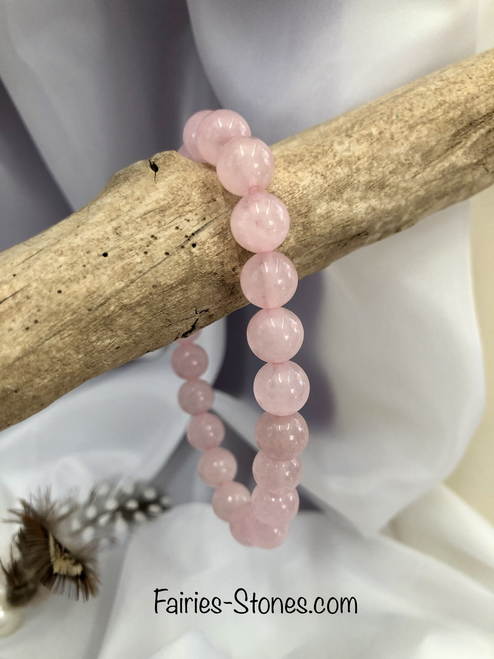 Bracelet en Quartz Rose- Le Coeur en paix